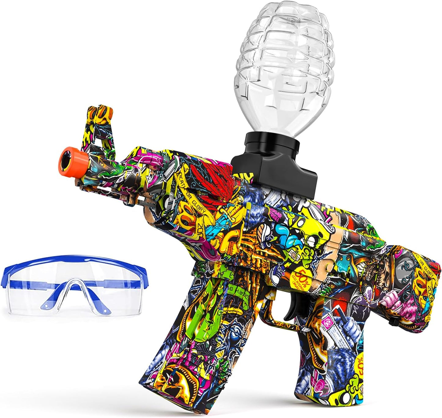 Anstoy Splat Gun Electric with Gel Ball Blaster AEG AKM-47 Splatter Ball Blaster for Outdoor Activities-Fighting Shooting Team Game Ages 14+(Halloween)