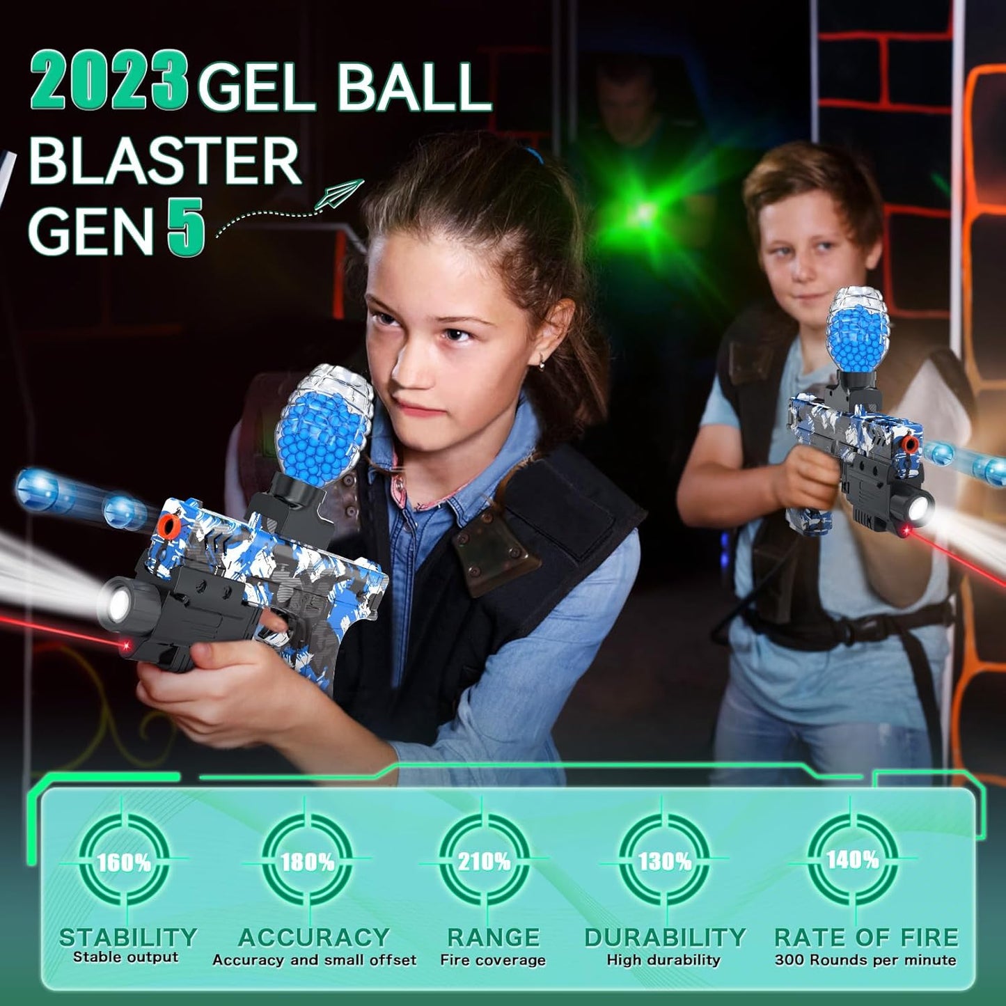 Anstoy Splat Gun Original JM-X3 Gel Ball Blaster Pistol,Electric Splatter Ball Blaster Automatic for Christmas, Halloween, Birthday Gift, Age 14+